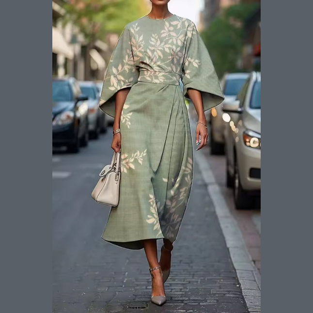 Celeste – Abito Lungo Elegante e Floreale