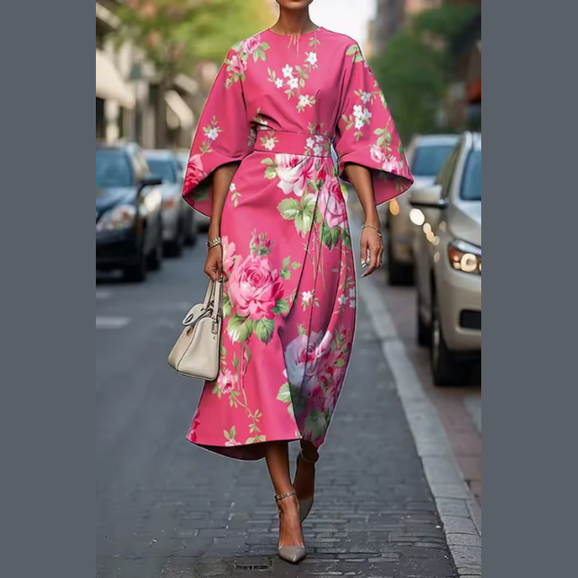 Celeste – Abito Lungo Elegante e Floreale