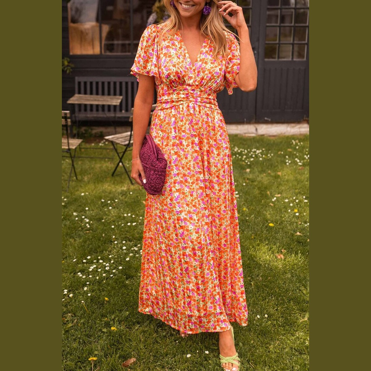 Pauline – Abito Lungo Elegante e Floreale