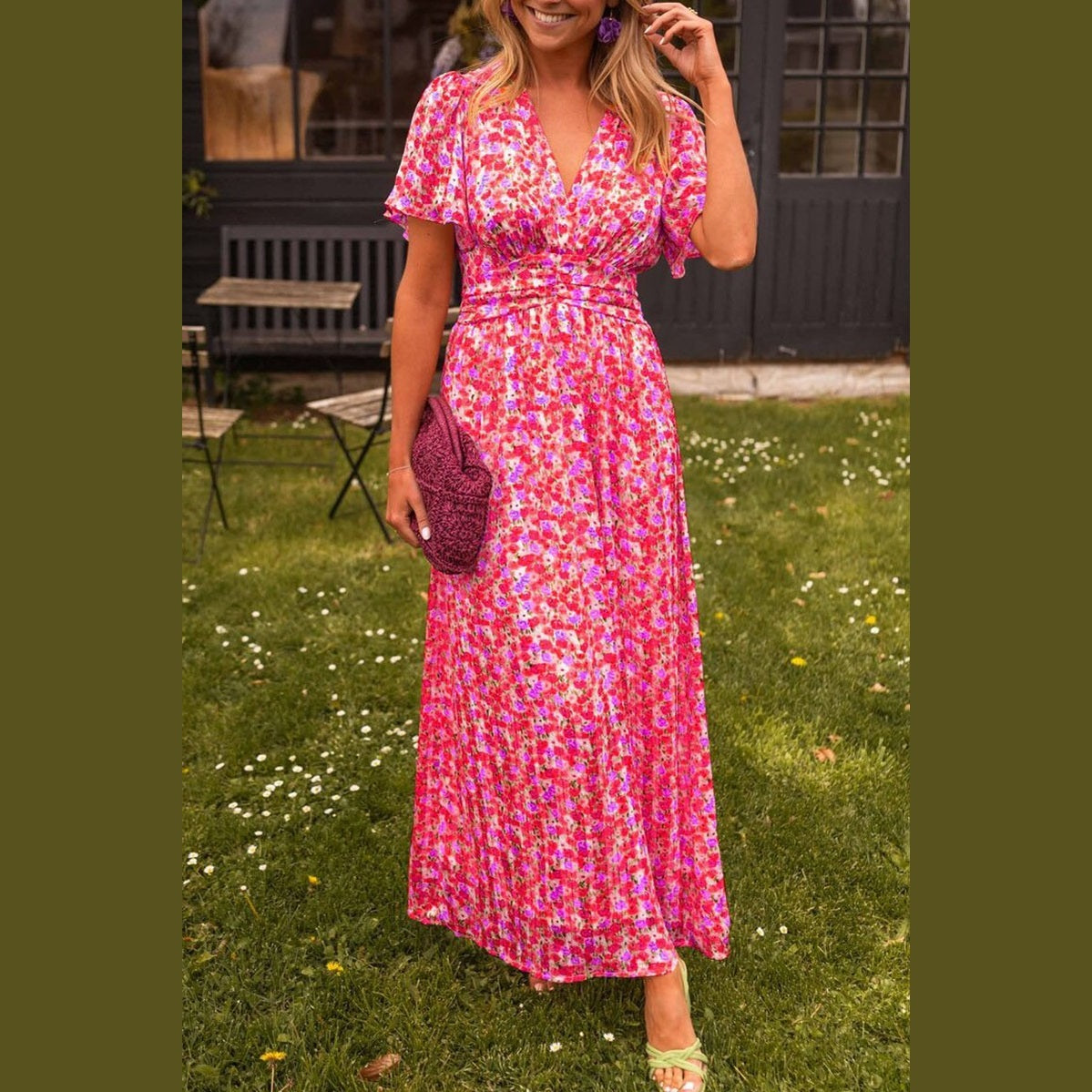 Pauline – Abito Lungo Elegante e Floreale