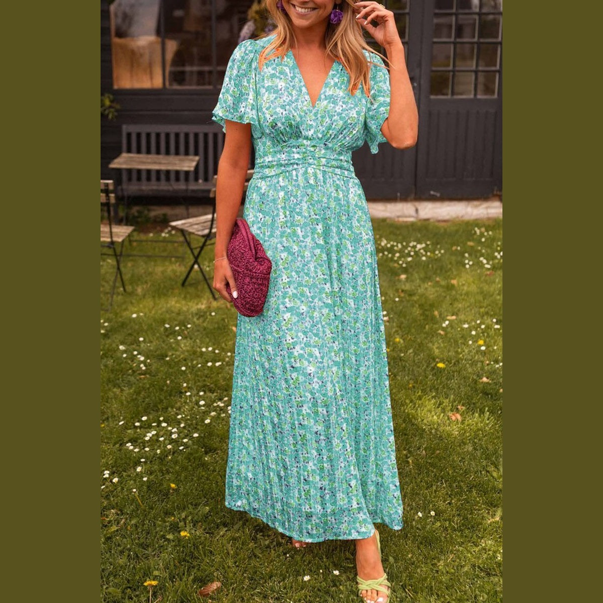 Pauline – Abito Lungo Elegante e Floreale