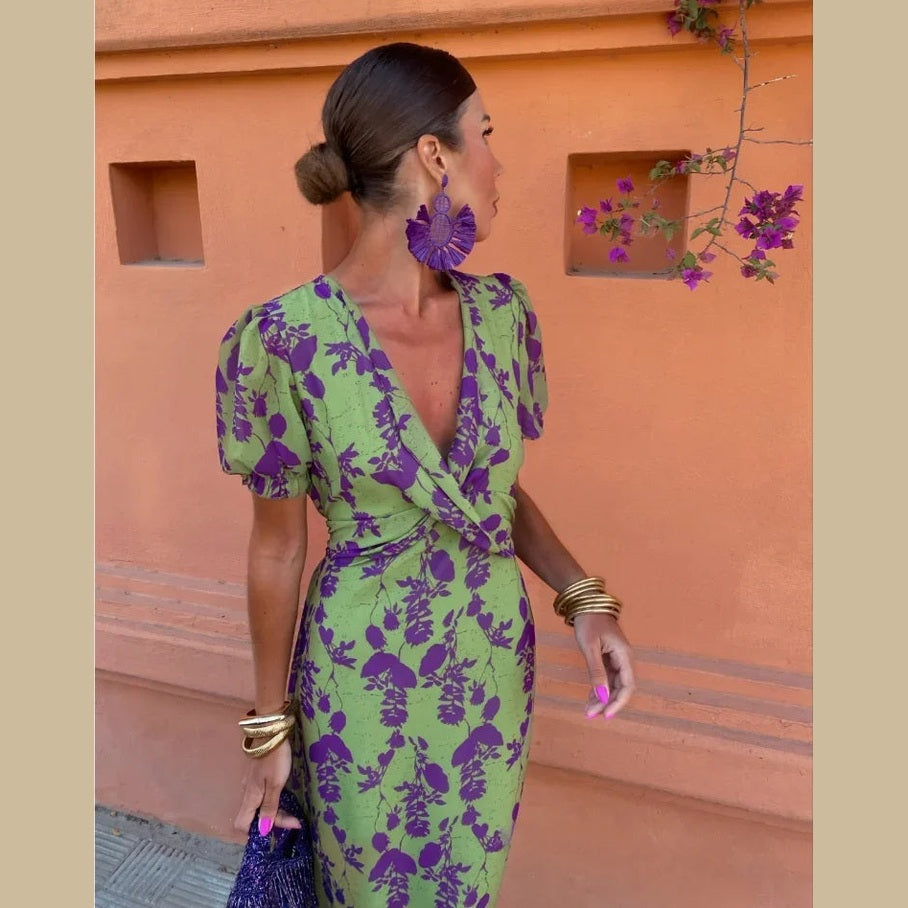 Vela – Abito Midi Elegante e Floreale