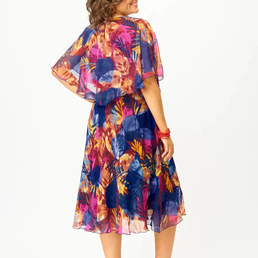 Barbara – Abito in Chiffon Elegante e Floreale